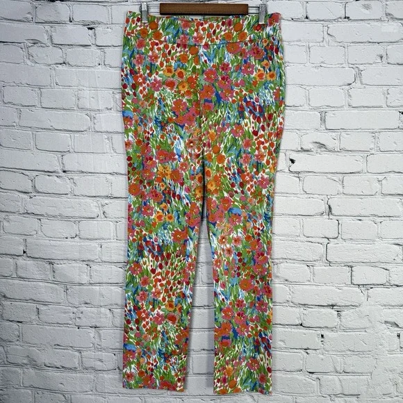 J.MCLAUGHLIN Womens Masie Ankle Pants Size 12 Caprice Floral Pull On Stretch - Picture 1 of 16